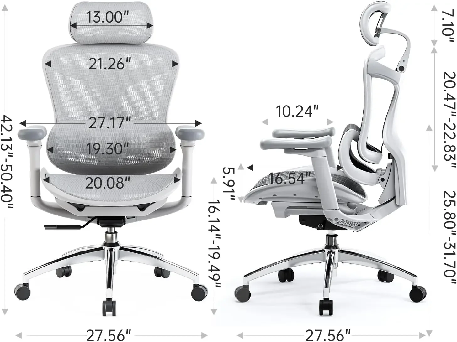 Ergonomic Office Chair with Ultra Soft 3D Armrests Dynamic Lumbar Support for Home Office Chair Adjustable Backrest Desk Chair