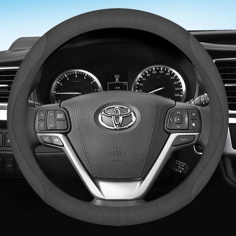 Leather Car Steering Wheel Cover For Toyota Corolla RAV4 CHR C-HR Auris Yaris 2020 -2024 Non-slip 38cm Auto interior Accessories