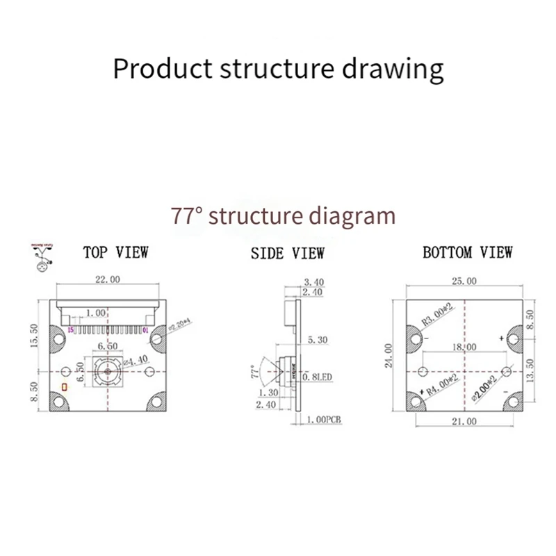 8MP Camera Module For Raspberry Pi 5 Camera IMX219 77 Degree Viewing Angle CSI Interface Cam Easy Install