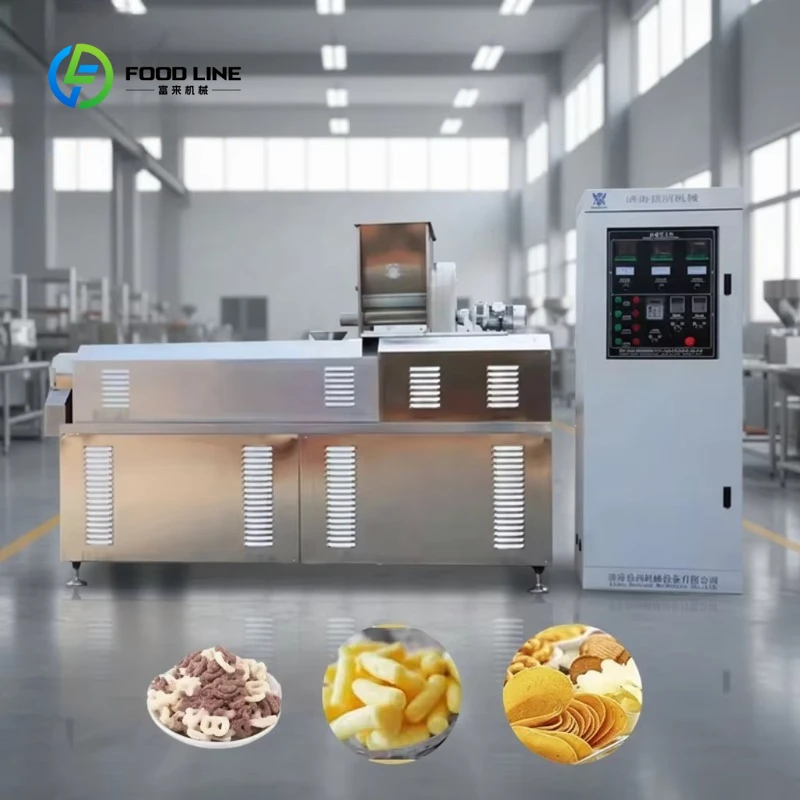 Customized Puffed Corn Snaks Food Making Twin Screw Extruder 1500 Kg/h Food Snacks Machine