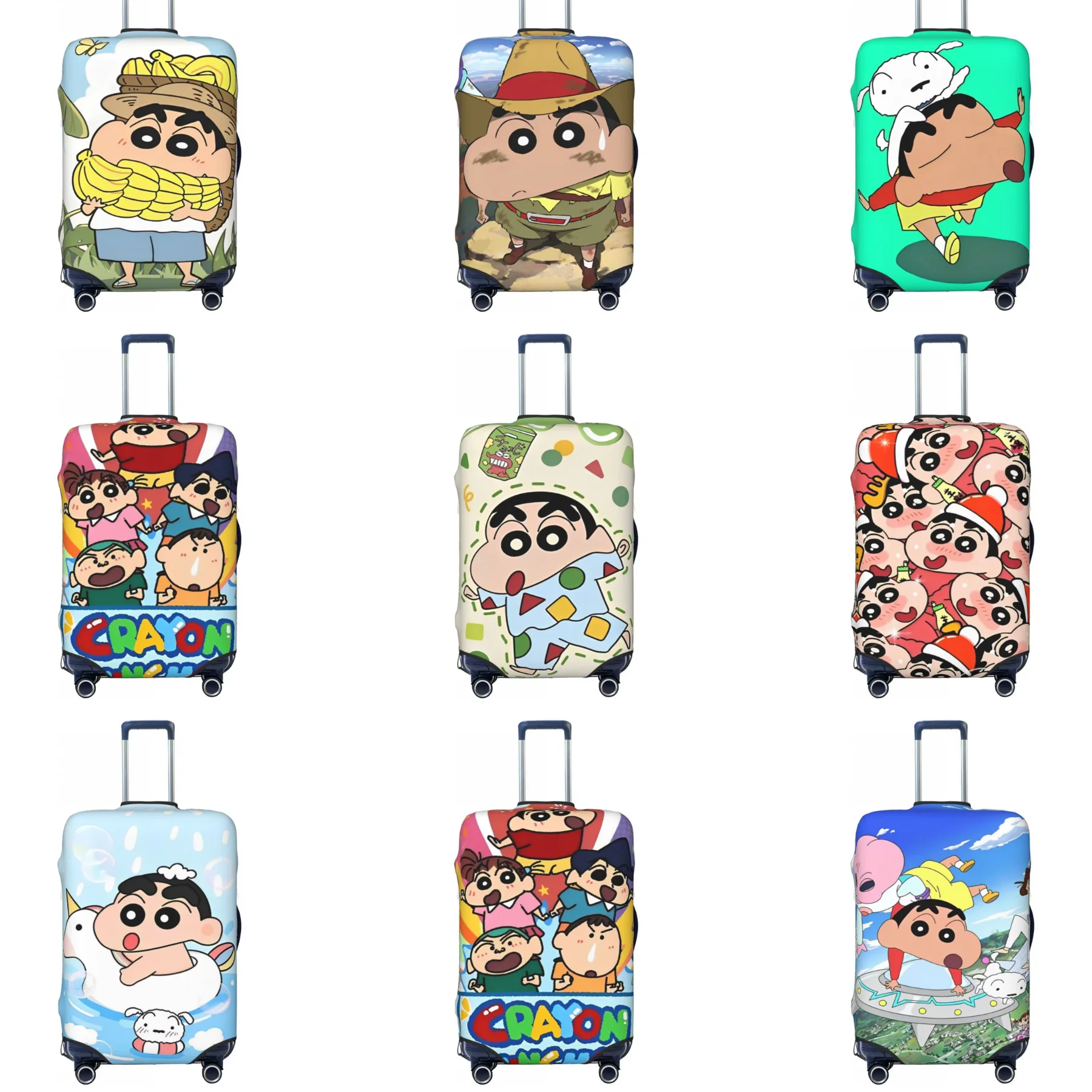 Crayons Nohara Shinnosuke Suitcase Cover shins-chans Holiday Travel Fun Luggage Accesories Protector