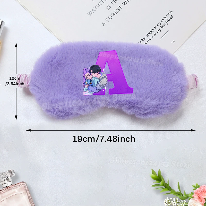

Demone Hunter Girl's Sleep Eye Mask Cute Letters A-Z Anime Print Kawaii Woman Office Siesta Shade Kids Plushd Travel Relax Patch