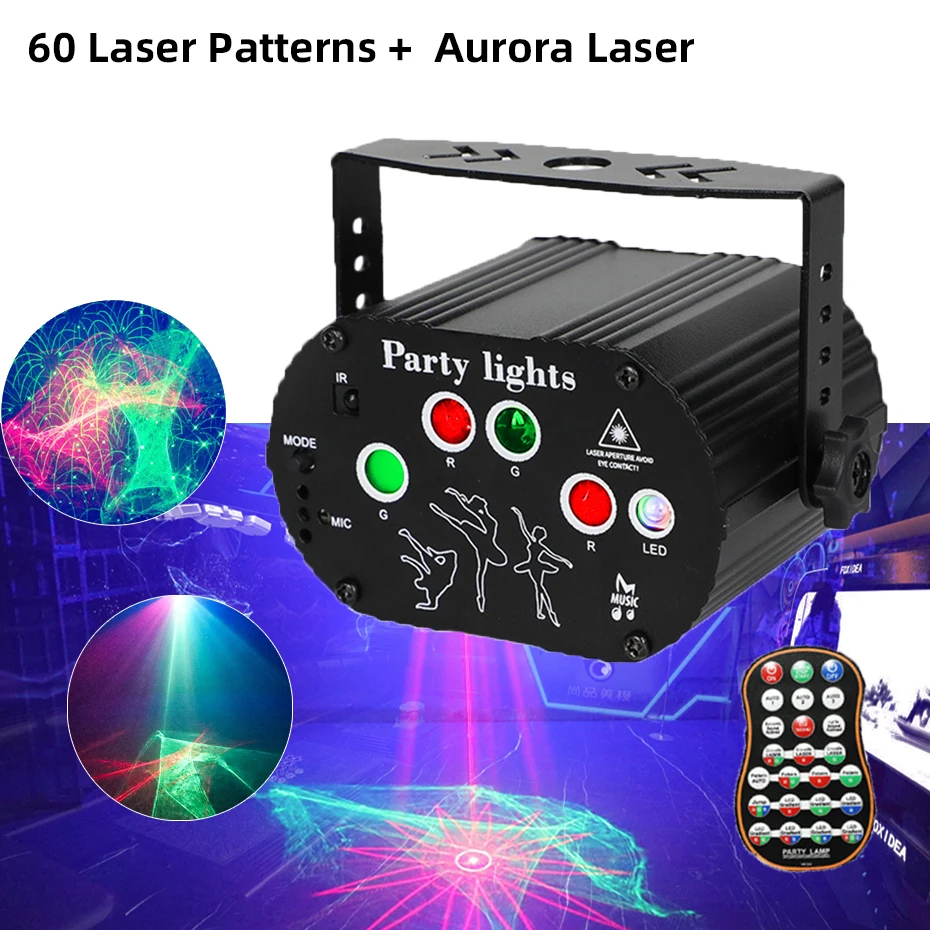 ALIEN RGB Mini DJ Disco Laserlichtprojector USB Oplaadbare LED UV Geluid Strobe Podiumeffect Bruiloft Kerstvakantie Feestlamp
