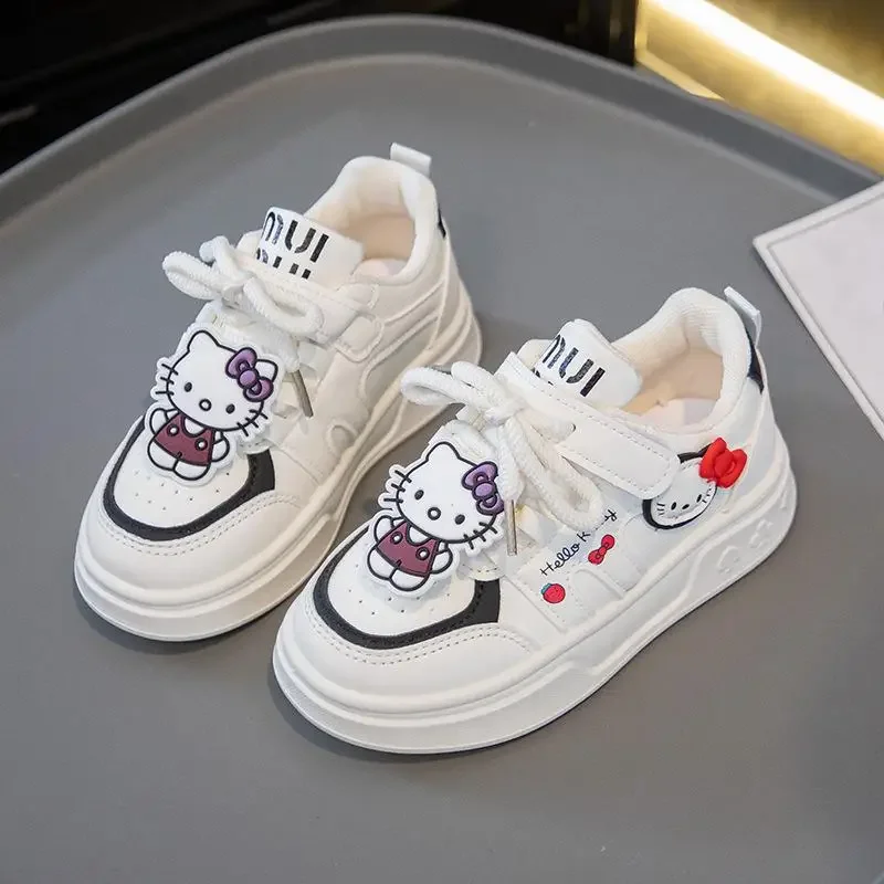 

Hello Kitty Girls Kawaii Sneakers Anime Spring Autumn New Cartoon Soft Bottom Shoes Casual Dirty Running White Shoes Comfortable