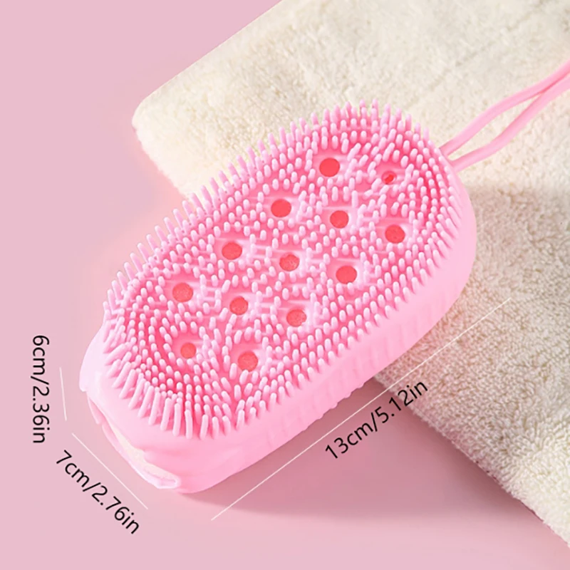 Silicone Body Scrubber Shower Exfoliating Scrub Sponge Bubble Bath Brush Massager Skin Cleaner Cleaning Pad Bathroom Accessories