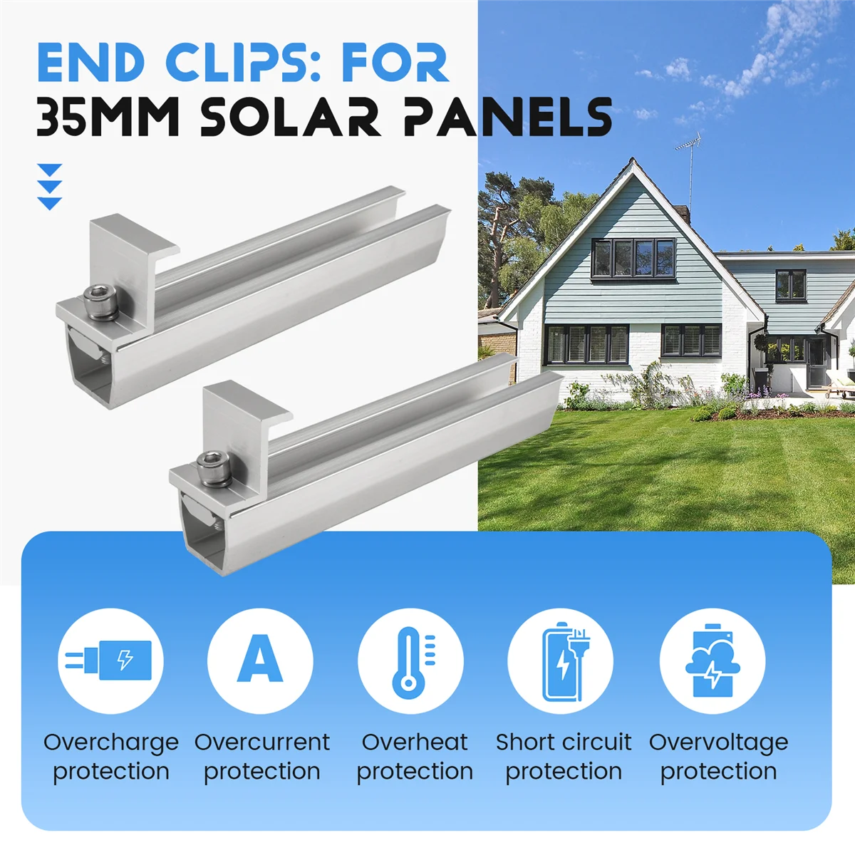 

F-3C Кронштейн для крепления солнечной панели Рельс фотоэлектрической панели Модуль крепления для крепления солнечной панели со средней частью для трапециевидной крыши 30 мм