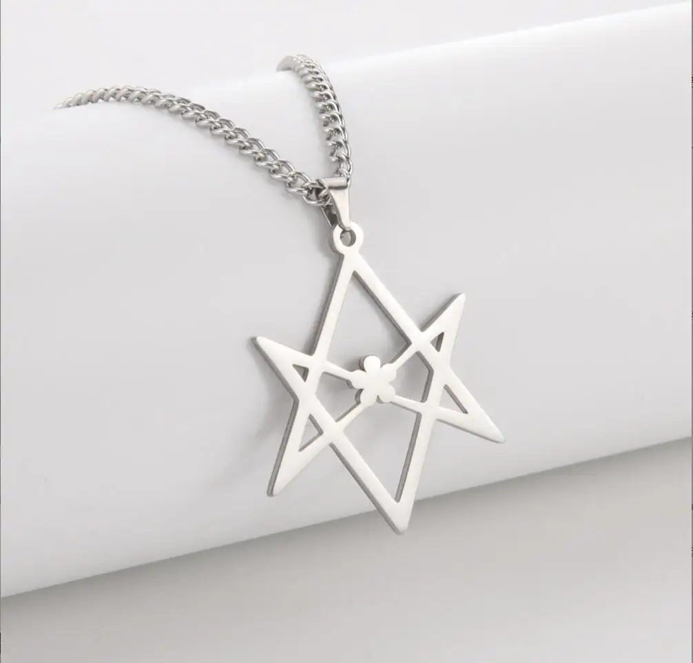 

1PC Flower Pendant Necklace Star Tetrahedron Sacred Geometry Stainless Steel Jewelry F1319