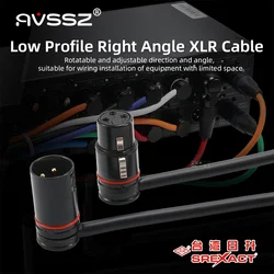 AVSSZ Low profile 3 Pin XLR Connector Cable Right Angle L Shape Plug Microphone Mixer Amplifier SREXACT Professional Audio Line