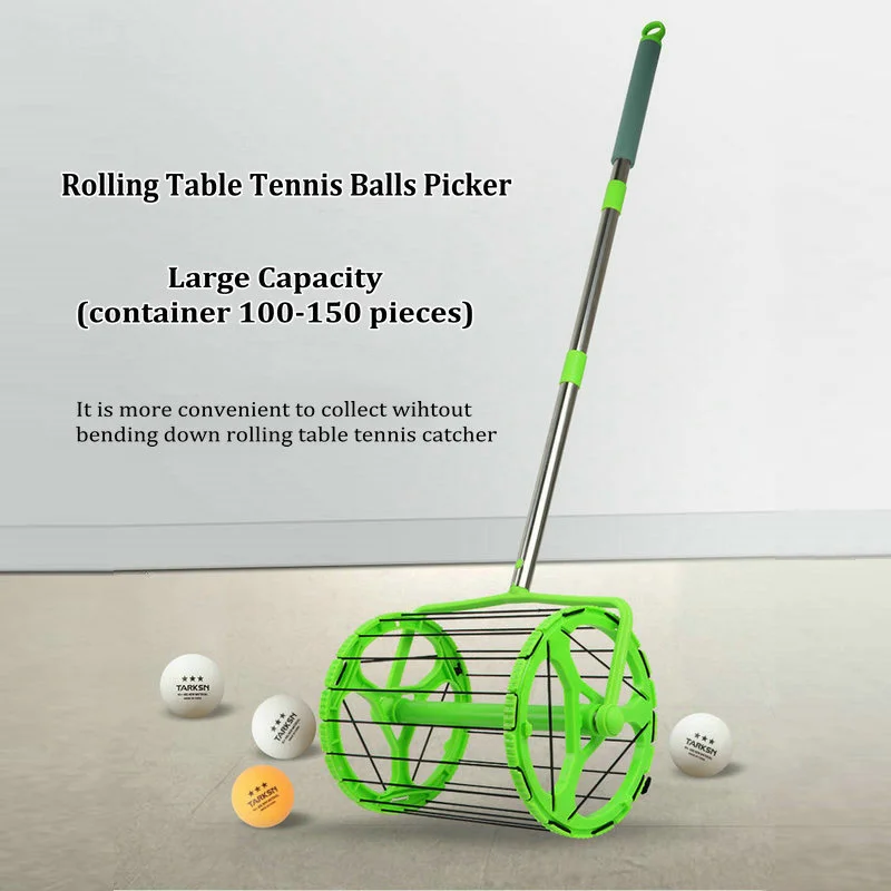 Ping Pong Ballen Picker Grote Capaciteit 100-150 Pcs Tafel Tennisbal Plukken Netto Professionele Training Handig Rolling Catcher