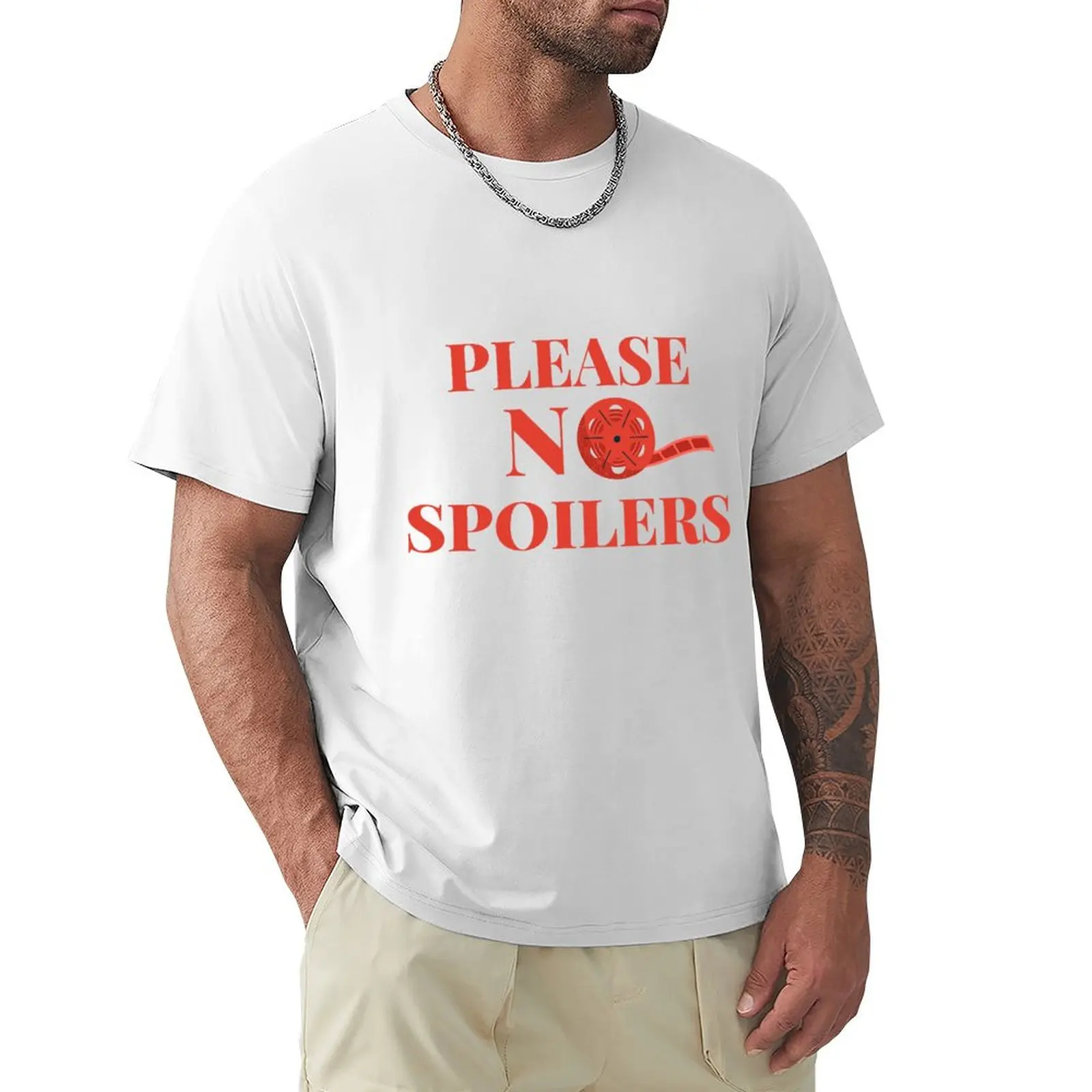 Please no spoilers T-shirt sweat oversized plain white t shirts men