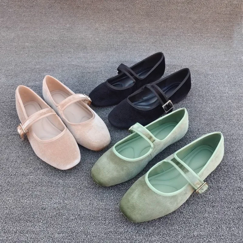 

Туфли на плоской подошве в стиле ретро, женские однотонные замшевые туфли с квадратным носком, весенне-осенняя женская обувь, женские лоферы, женские zapatillas mujer