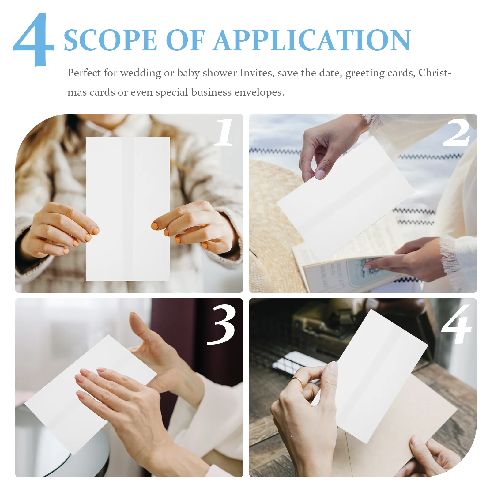 

20 шт., конверты для пригласительных билетов, классический полупрозрачный дизайн, поздравительные конверты для свадебного душа, рождественские открытки