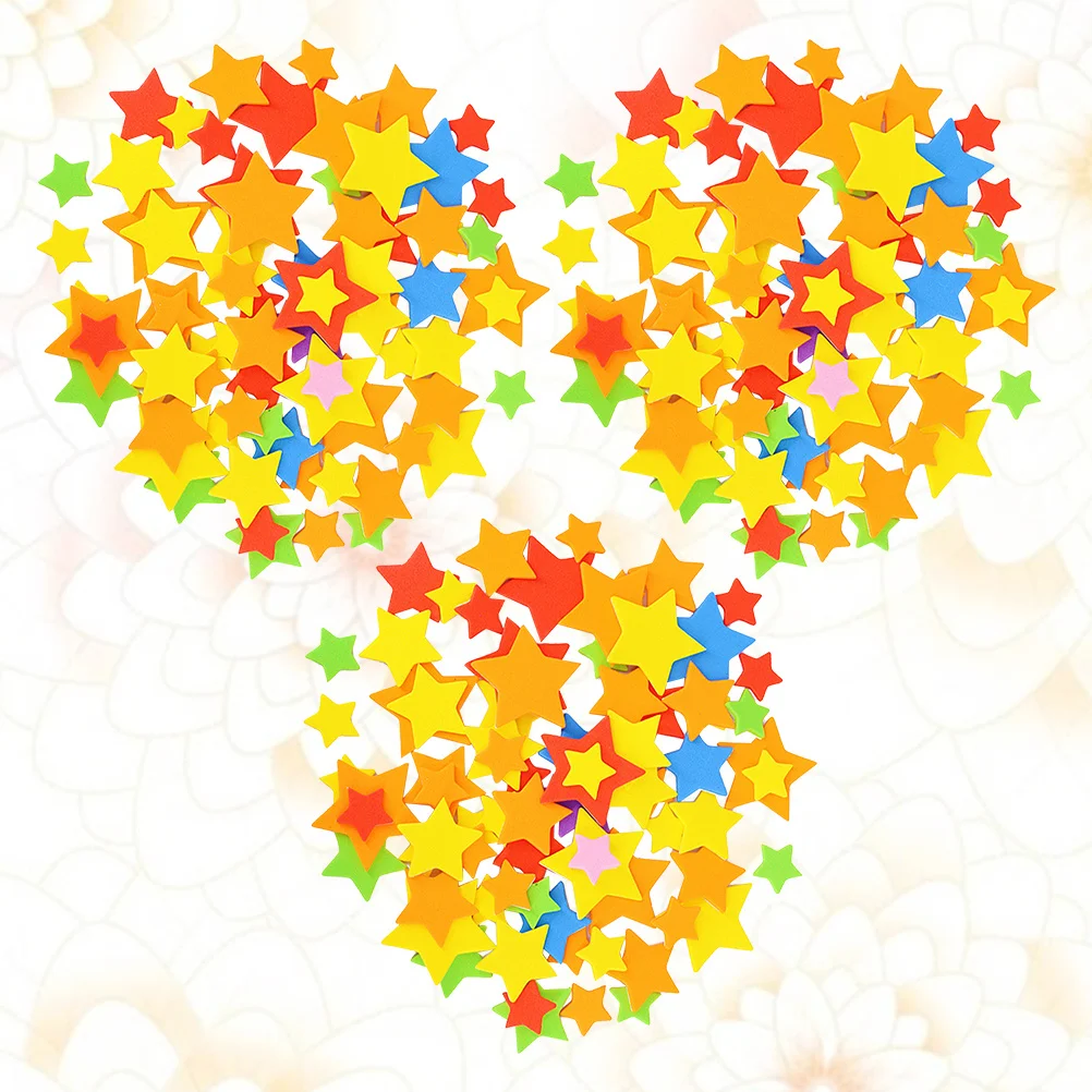 

3 Bags Colorful Star Shape Eva Sponge Stickers Safe Durable Self Adhesive for Classroom DIY Scrapbook Craft Teaching