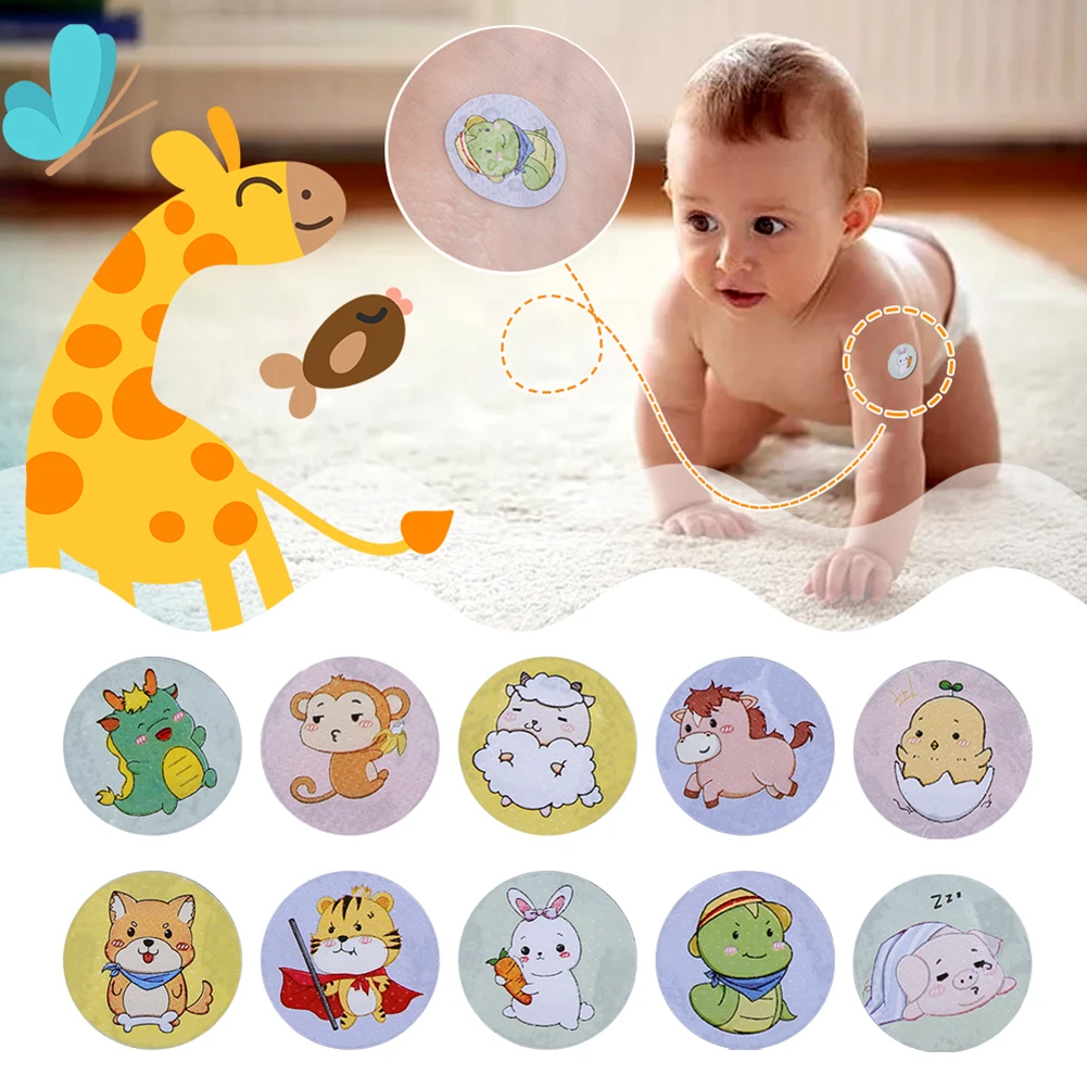 120Pcs Children Kids Cartoon Cute PE Round Band Aid Patch Wound Plaster Waterproof Adhesive Bandages First aid Emergency Kit