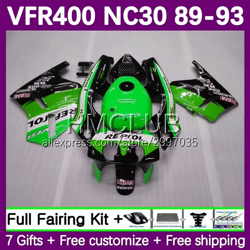 Fairing For HONDA VFR400R VFR400 RVF VFR 400 R RR 400R green respol 1989 1990 1991 1992 1993 42No.83 RVF400R NC30 89 90 91 92 93