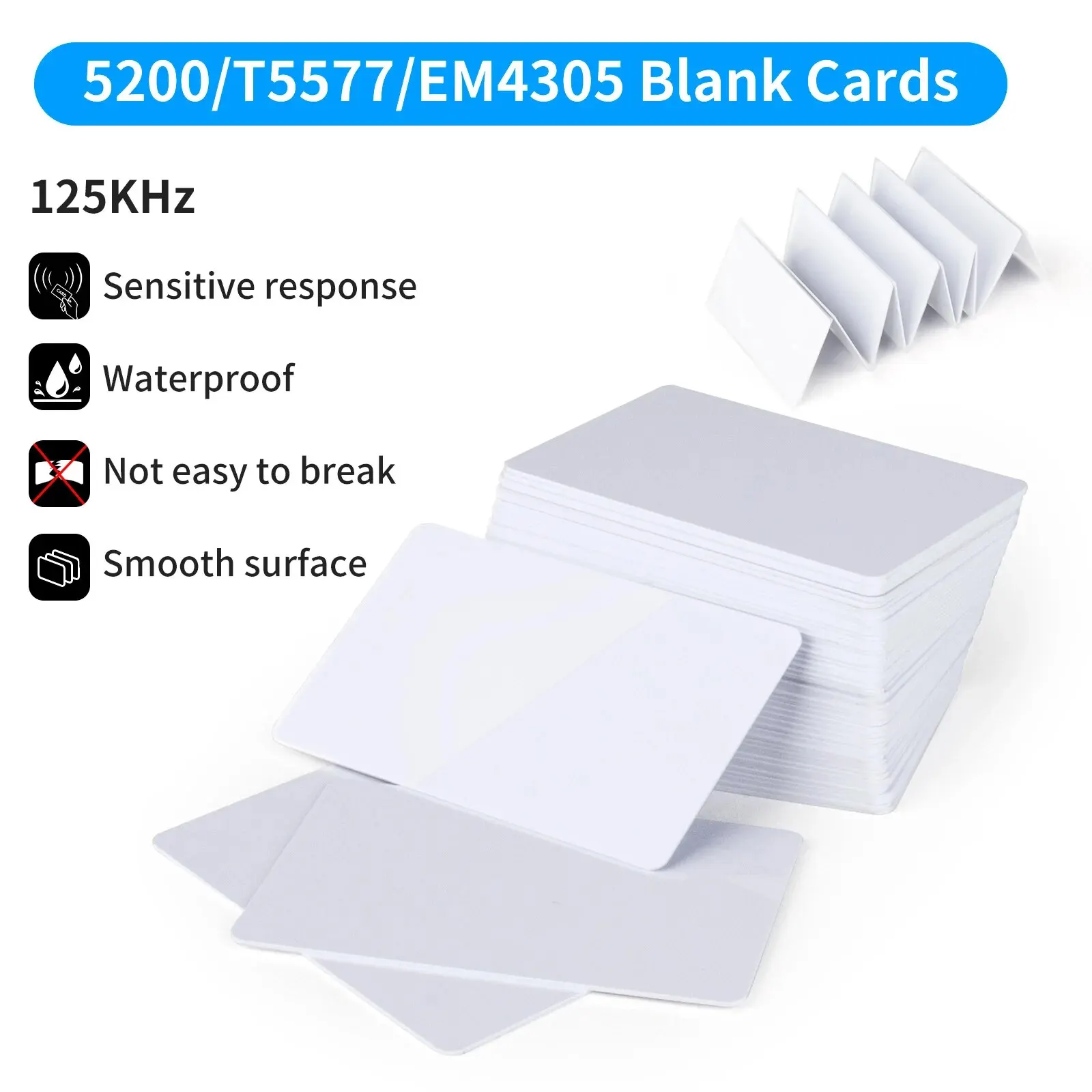 10pcs/20pcs Rewritable 125KHz RFID T5577/5200/EM4305 Blank Card Smart Access Control Key Card Read Write Program Clone Cards