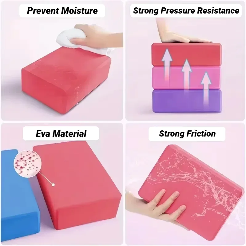 2Pcs Yoga Blocks Gym Foam Brick Pilates Training Exercise Fitness Bolster Pillow Cushion Stretching Body Shaping Building Cubes image 2