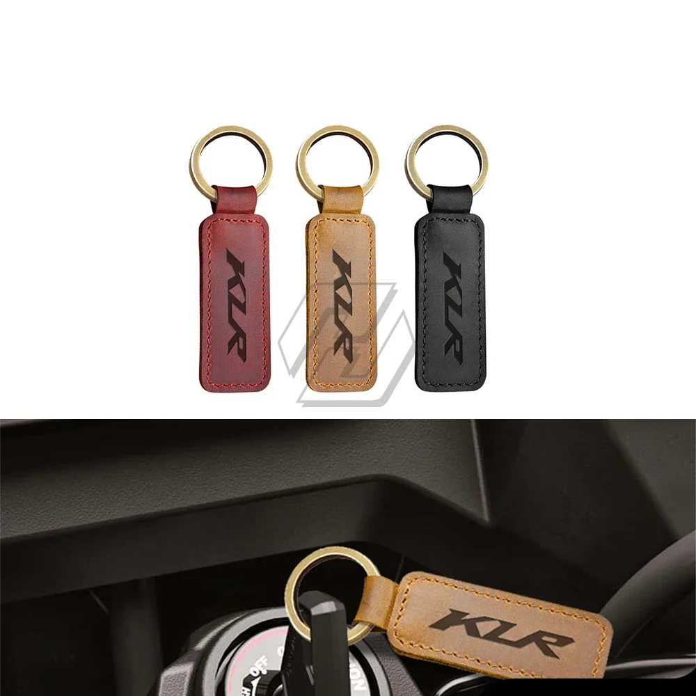 

Motorcycle Cowhide Keychain Key Ring Case for KLR KLR650