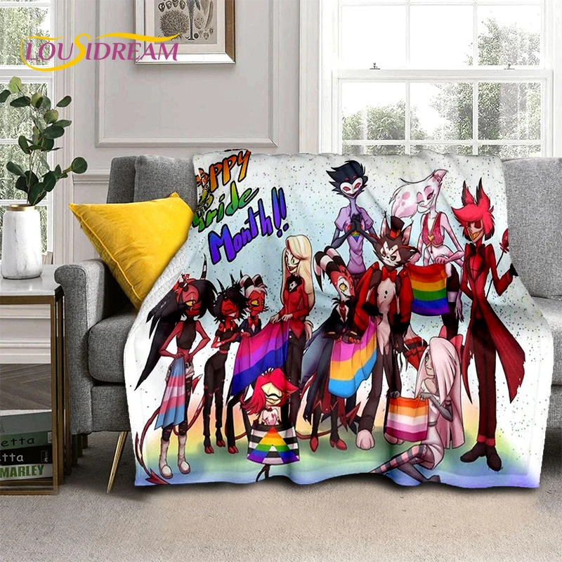 2025 H-Hazbin Hotel Charlie Cartoon Soft Blanket,Soft Throw Blanket for Home Bedroom Bed Sofa Picnic Travel Cover Child Gift
