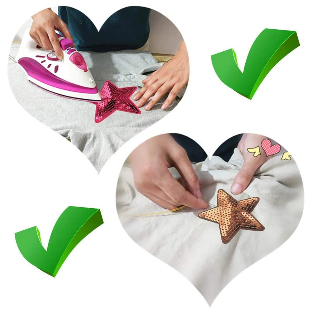 

14pcs Sequin Star Shaped Iron On Appliques For Clothes Sewing Diy Clothing Embroidery Applique Garment Patches Star Shape Repair