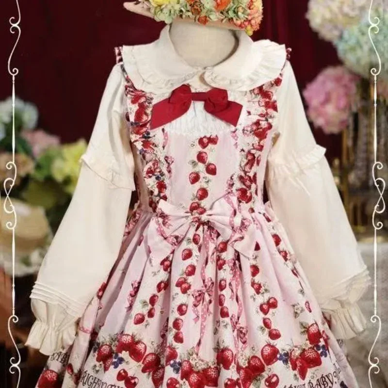 

Long Sleeve White Women Shirt Camisas De Mujer Lolita Style Collar Sweet Blouses Cute Ruffles Japanese Blouse Tops