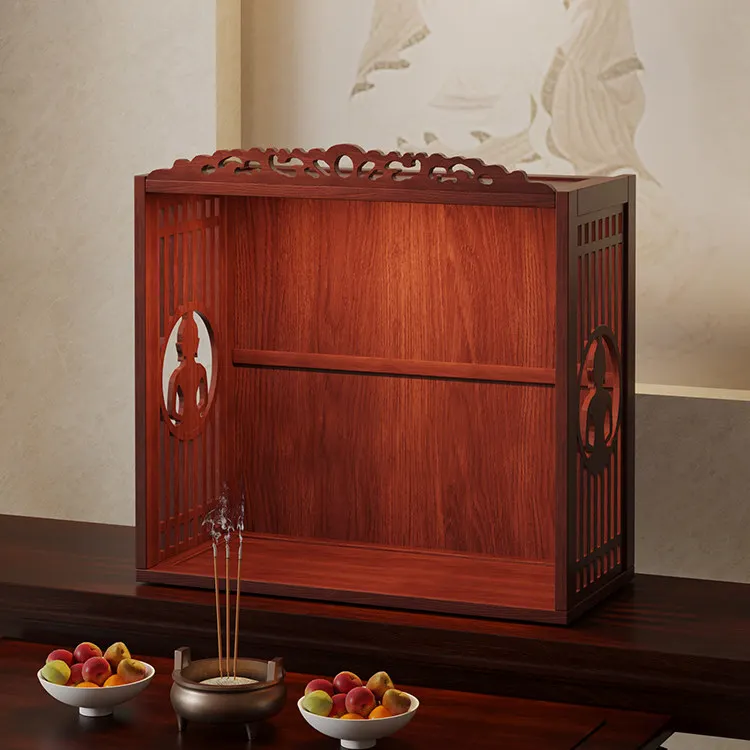 

Cz new chinoiserie desktop small shrine standing cabinet god of wealth for home incense guan gong bodhisattva worship table