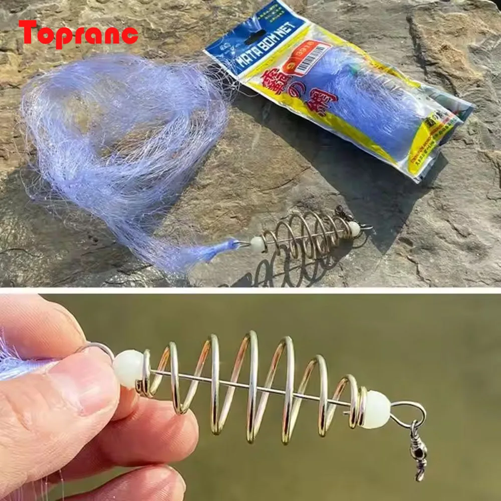1 Stück Mehrzweck-Fischernetz, leuchtendes Netz, Fischfalle, Netzdesign mit Kupferfeder, Wurfnetze für Fischfalle