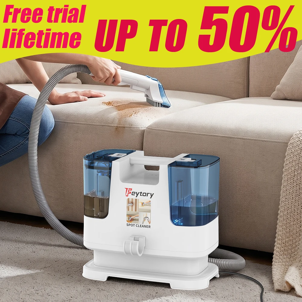 Aspiradora de 1000W para limpieza de tapicería, dispositivo de limpieza en húmedo con 2 tanques, autolimpiante, fácil de usar para manchas de animales en sofás y asientos de coche, compacta y portátil.
