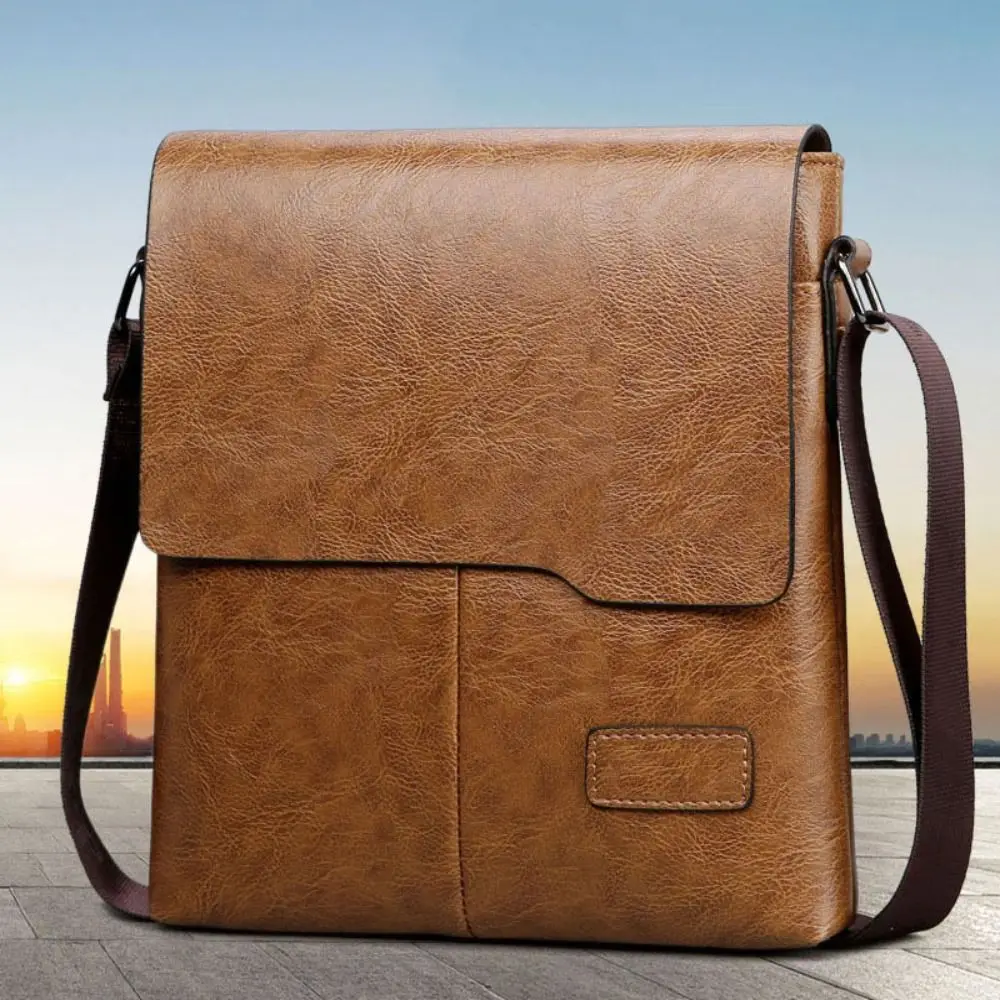 

Casual Large Capacity Man Messenger Bag Adjustable Strap Waterproof Men's Crossbody Bag Pu Leather Vintage Handbag Sports