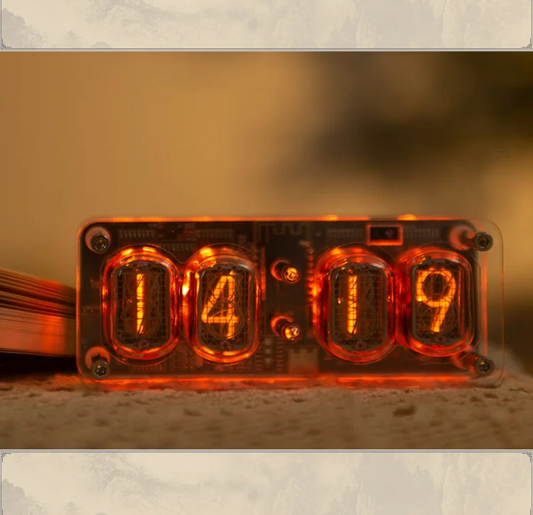 RGB 4 Digit IN-12 Nixie Glow Tube Clock IN12 With LED