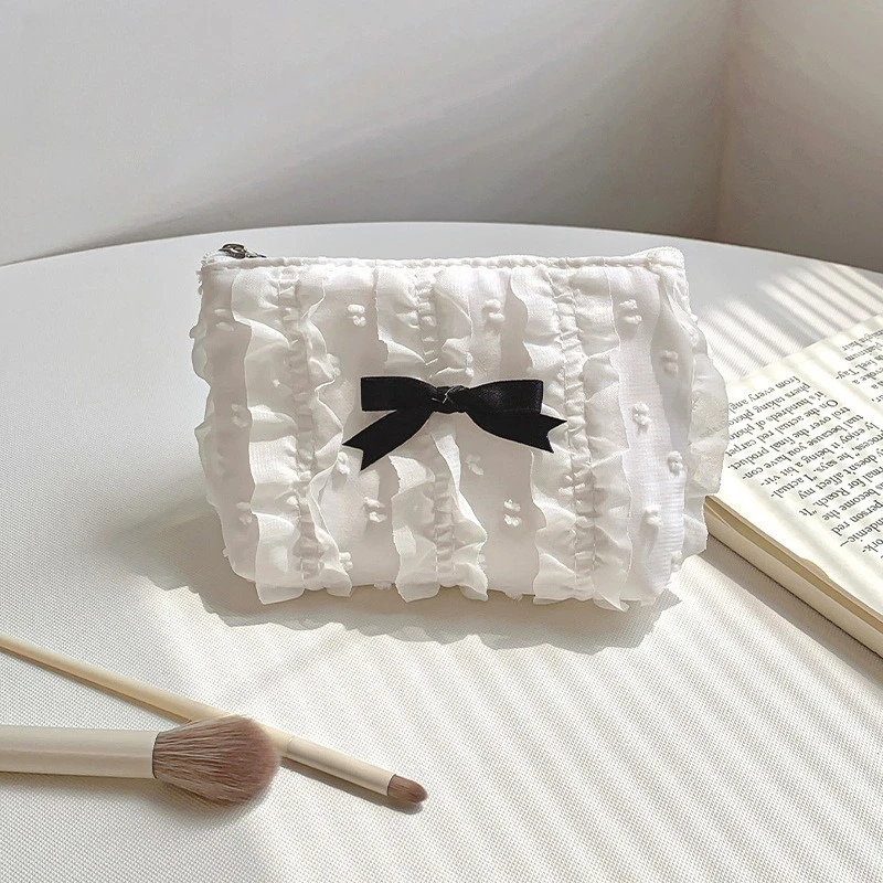 Ins Style Cute Lace Bow Coin Purse, Outdoor Sanitary Napkin Storage Bag, Women's Portable Small Bag