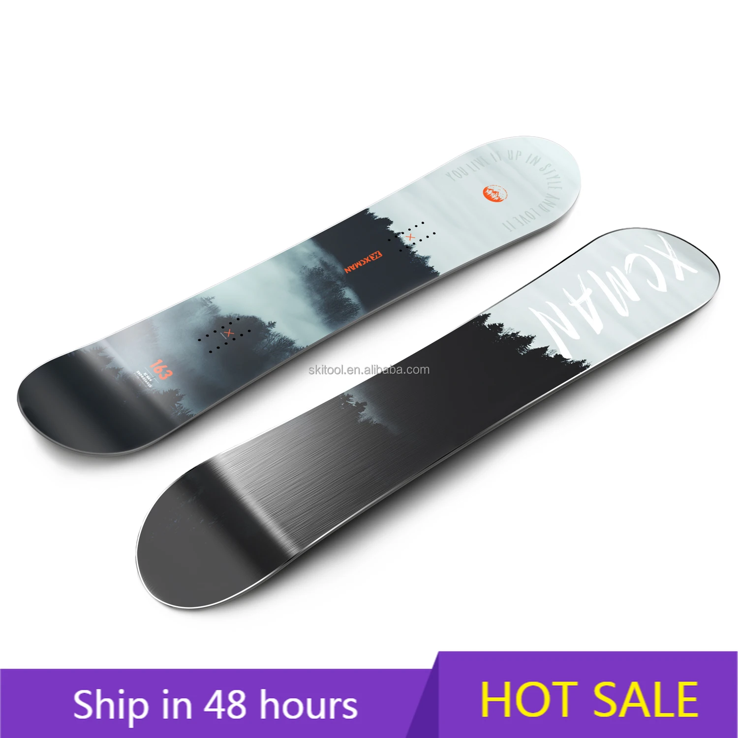 

POWER LEAP XCMAN Best Beginner Adults Camber True Twin Cloudy Forest Snowboard for All Terrain with Durable Construction 2025