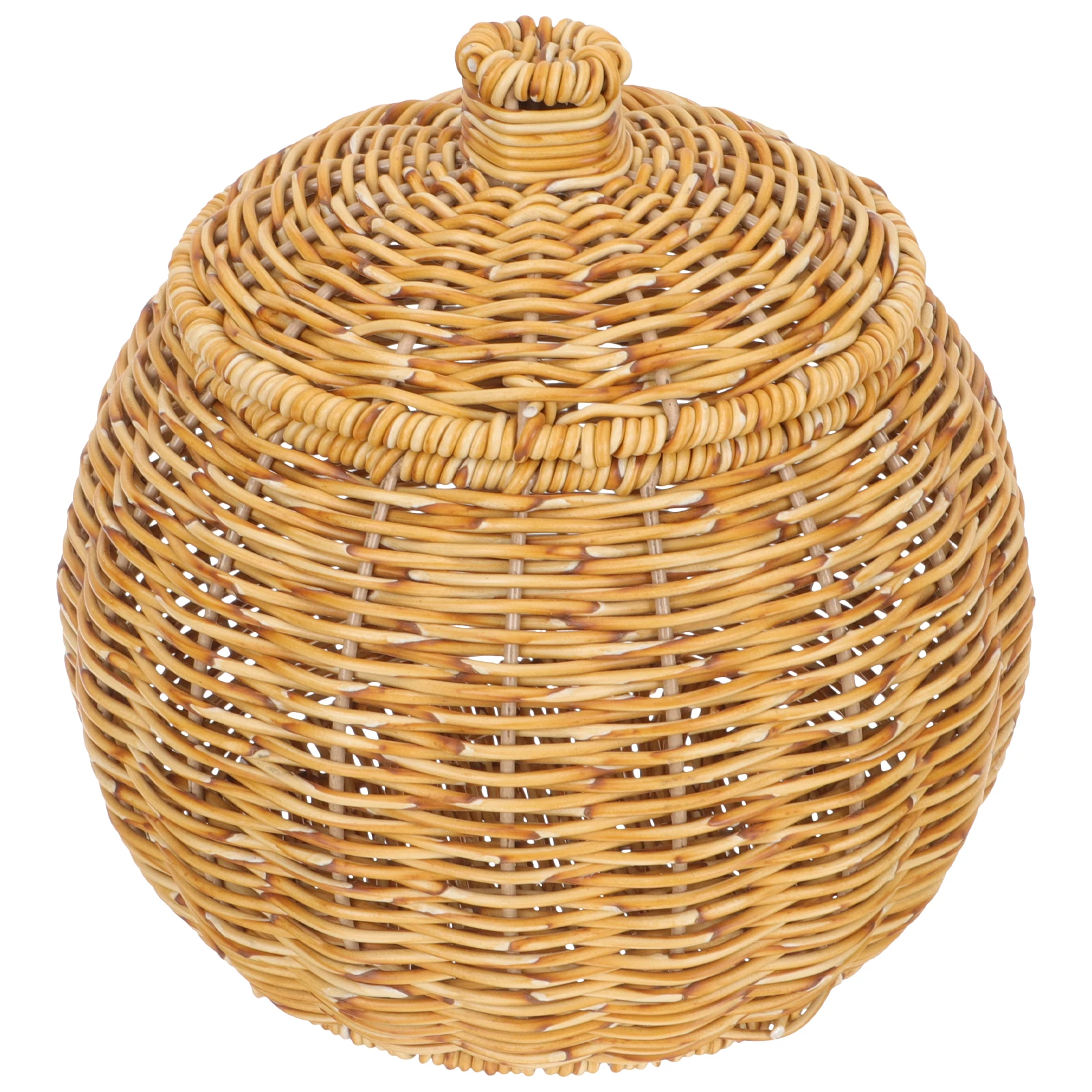 

Rattan Storage Basket Lid Multi function Fruit Tray Egg Holder Woven Basket Daily Use Home Furnishings Retro Style