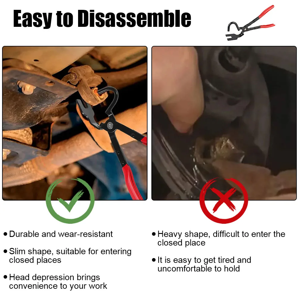 Exhaust Hanger Removal Puller Exhaust Pipe Gasket Removal Plier Car Exhaust Rubber Pad Pliers Anti-Slip Handle Tools