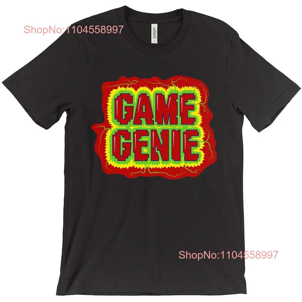 Game Genie Cheat Code Cartridge Videogame Logo T Shirt long or short sleeves