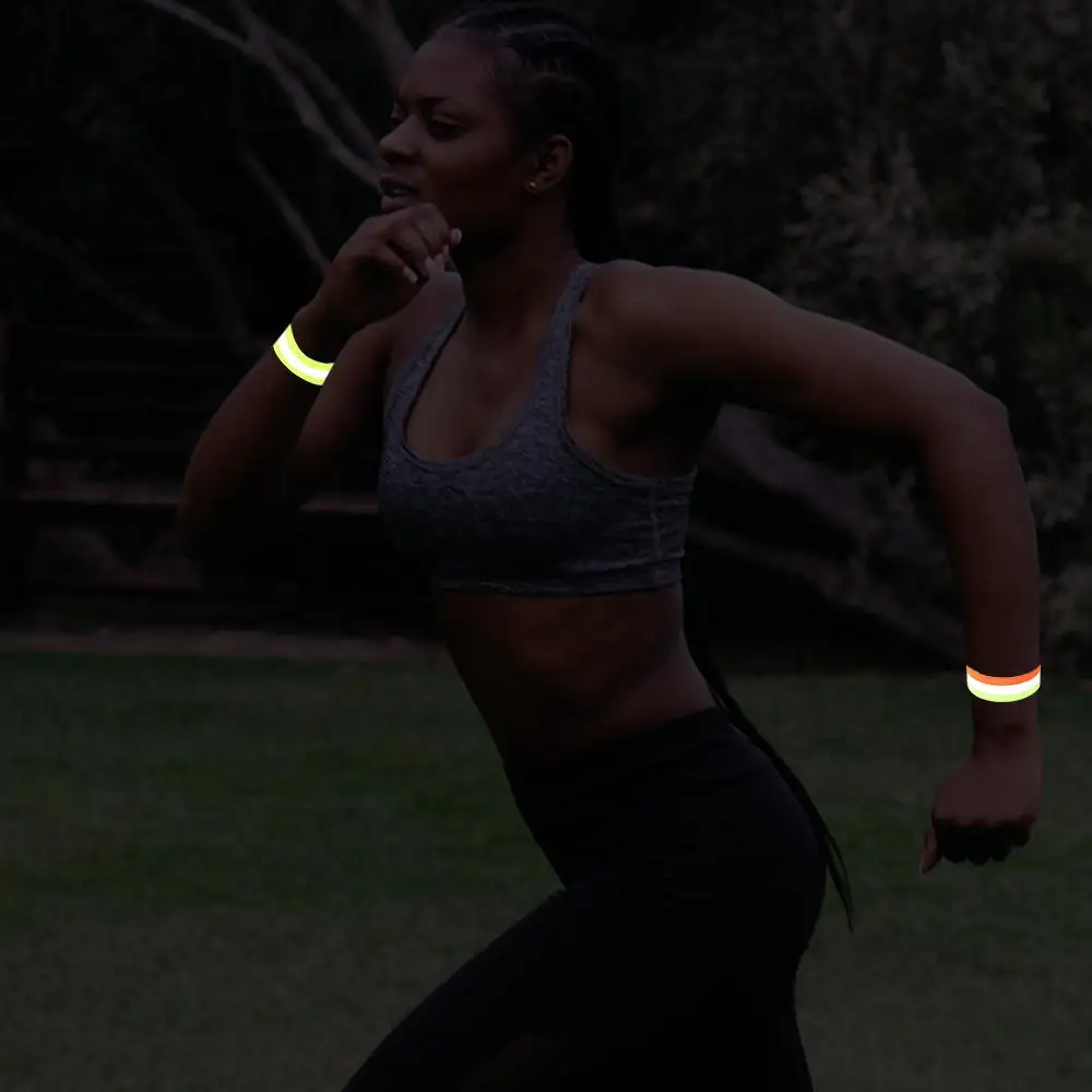 Fascia per bicicletta di alta qualità, cinturino riflettente, nastro sportivo, strisce riflettenti per ciclismo, fascia da braccio di avvertimento, avviso di sicurezza per bici