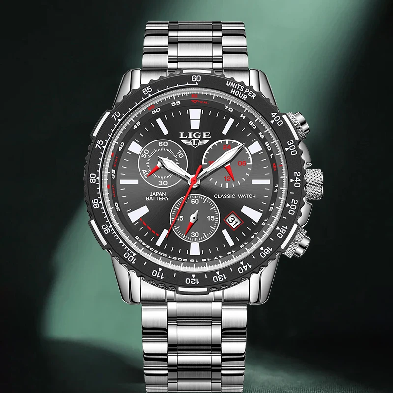 

LIGE Luxury Simple Dial Watches for Men Fashion Stainless Steel Casual Waterproof Auto Date Luminous Man Watch Reloj Hombre Gift