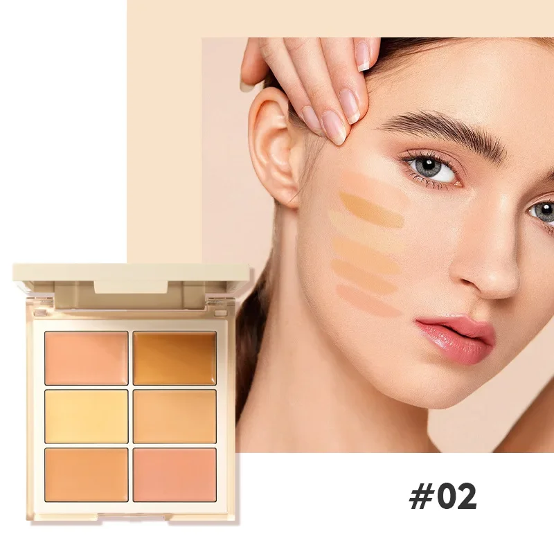 6 Colors Concealer Palette Long Lasting Cover Dark Circles Acne Pores Cream Shading Highlighter Moisturize Face Makeup Cometics