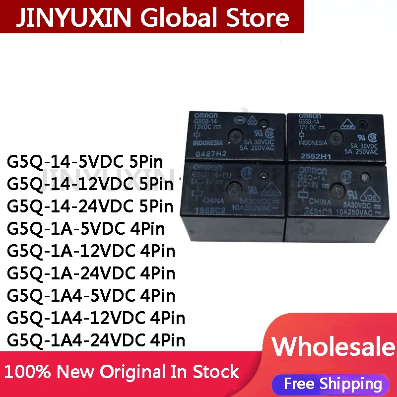 

5Pcs G5Q-14-5VDC G5Q-14-12VDC G5Q-14-24VDC 5Pin G5Q-1A-5VDC G5Q-1A-12VDC G5Q-1A-24VDC G5Q-1A4-5VDC G5Q-1A4-12VDC G5Q-1A4-24VDC