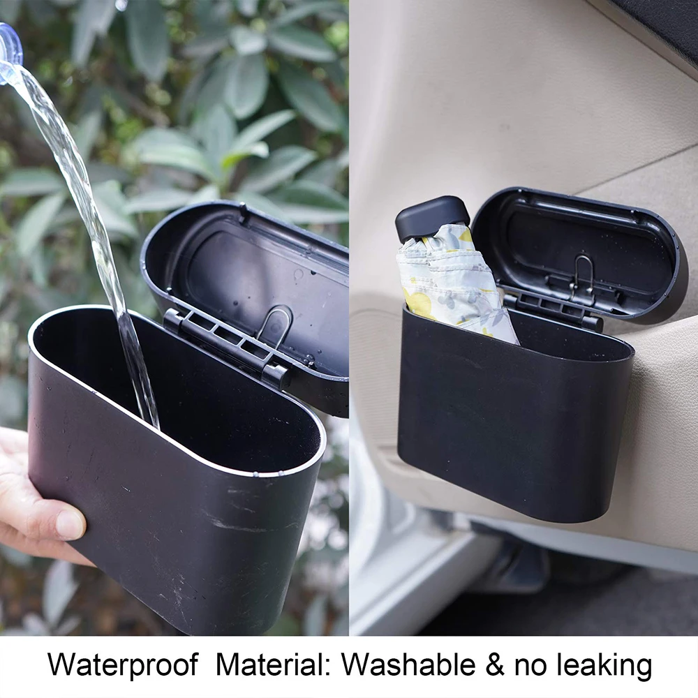 Auto Innen Lagerung Fall Mülleimer Push-Kanne Mini Tablett Mülleimer Müll Box Tür Sitz Clip Ständer Halter Automotive Zubehör – Detail 5