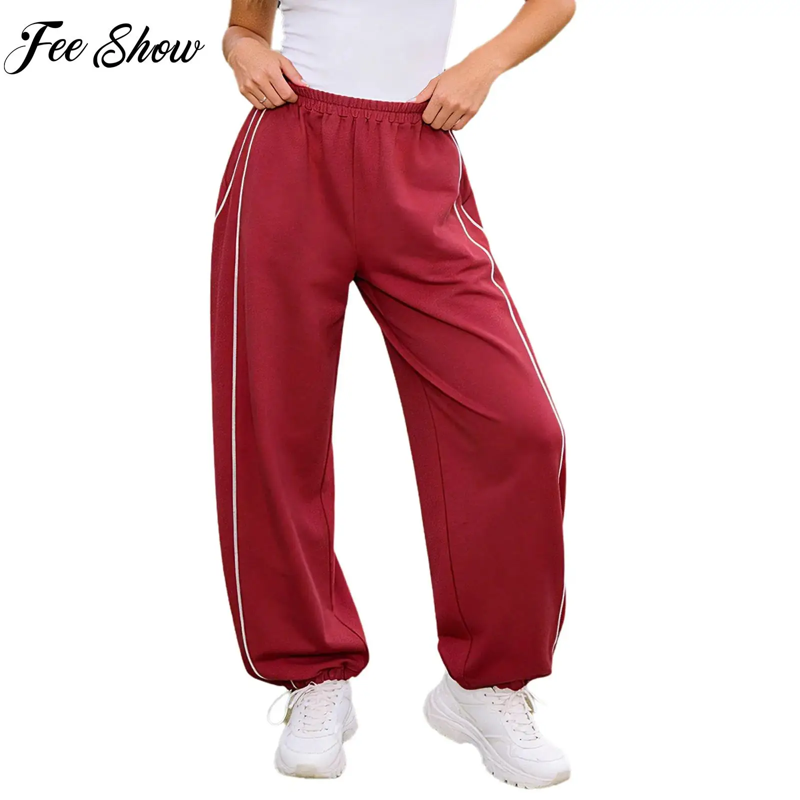 Pantalones deportivos informales a la moda para mujer, pantalones de pierna ancha con cremallera Invisible en la espalda, ropa de descanso, pantalones de chándal con apertura de pierna elástica, ropa activa