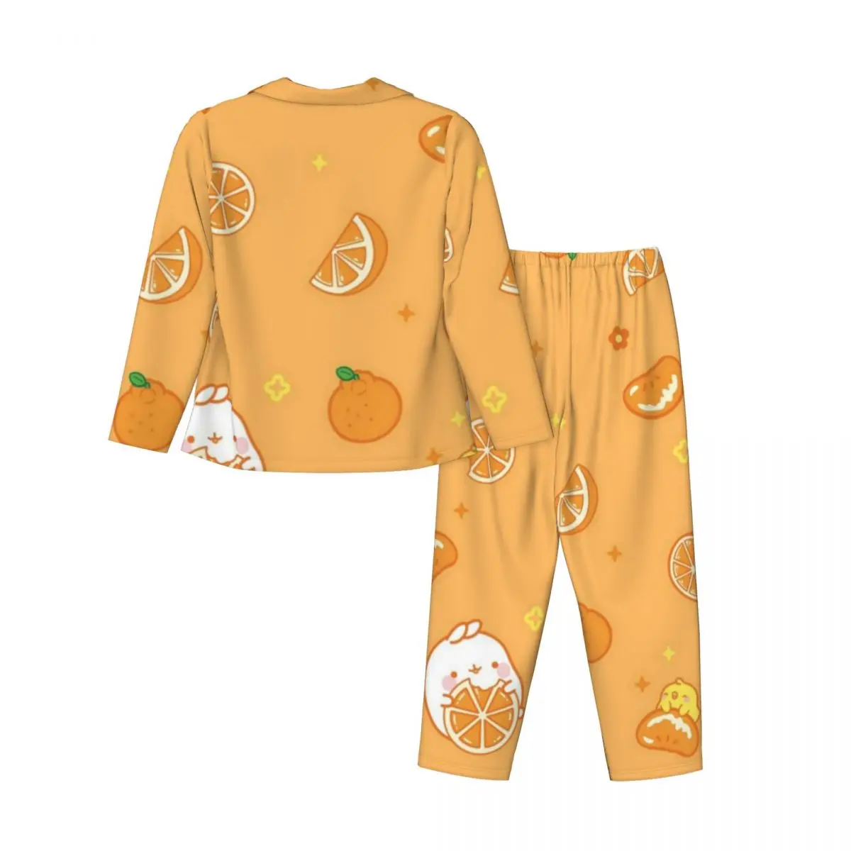 Sweet Orange_10 Women's Pajamas Sets Woman 2 Pieces Pajamas Female Couples Loungewear Suit Home Clothes