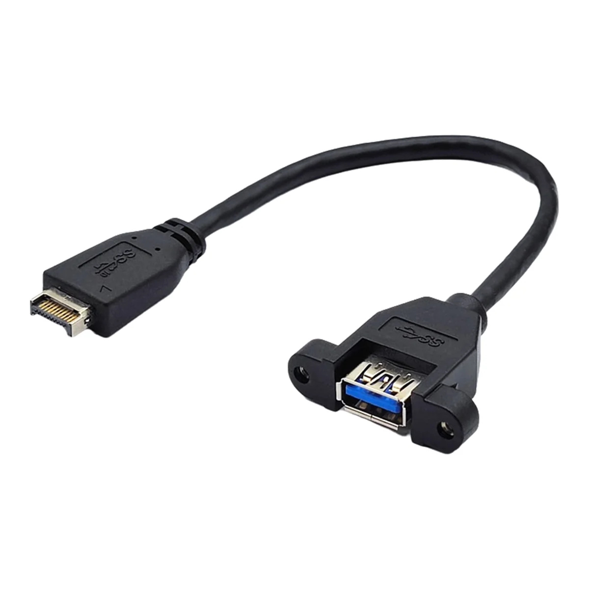 AT42 USB 3.2 Gen2 Front Panel Screw Mount Extension Cable 10Gbps 20Pin TYPE-E to USB3.2 TYPE-A Female Connector Extensor 20cm