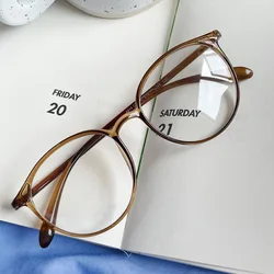 Women's Transparent Computer Glasses Frame Unisex Anti Blue Light Round Eyeglasses Fashionable Optical Glasses Lenses for Ladies