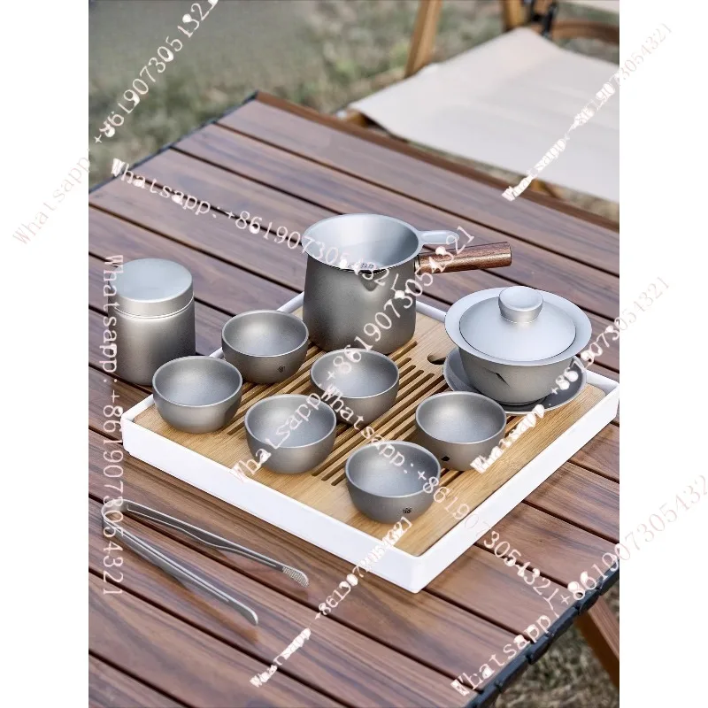

Gaiwan tea set double-layer three-talent outdoor tea drinking set travel