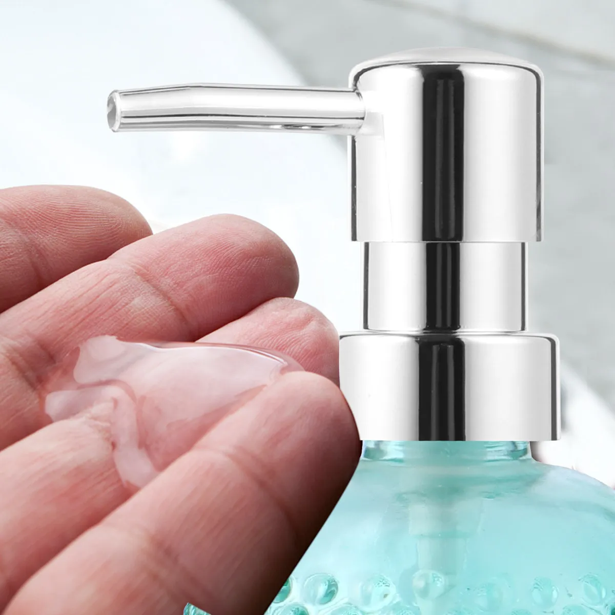 3Pcs 400Ml Glass Press Pump Bottle for Hand Soap Shampoo Lotion Dispenser Body Wash Kitchen Bathroom Reusable Empty Shampoo