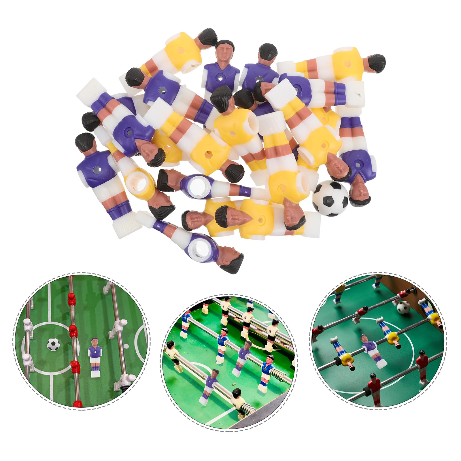 

1 Set Miniature Football Player Figurines Tabletop Soccer Accessories Foosball Table Replacement Parts Party Bag Fillers For