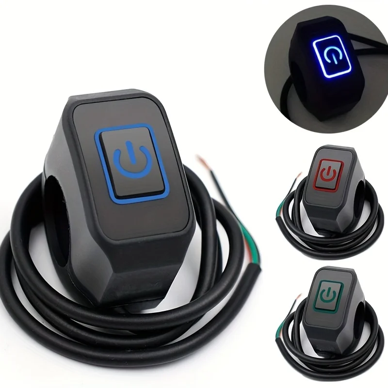 Universal Motorcycle Handlebar Switch Button 12V Button Connector Switch for Electric Star Pressure Waterproof Control Switch