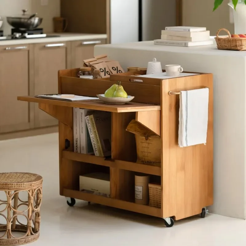 

Modern solid wood console table, removable multi-functional living room furniture