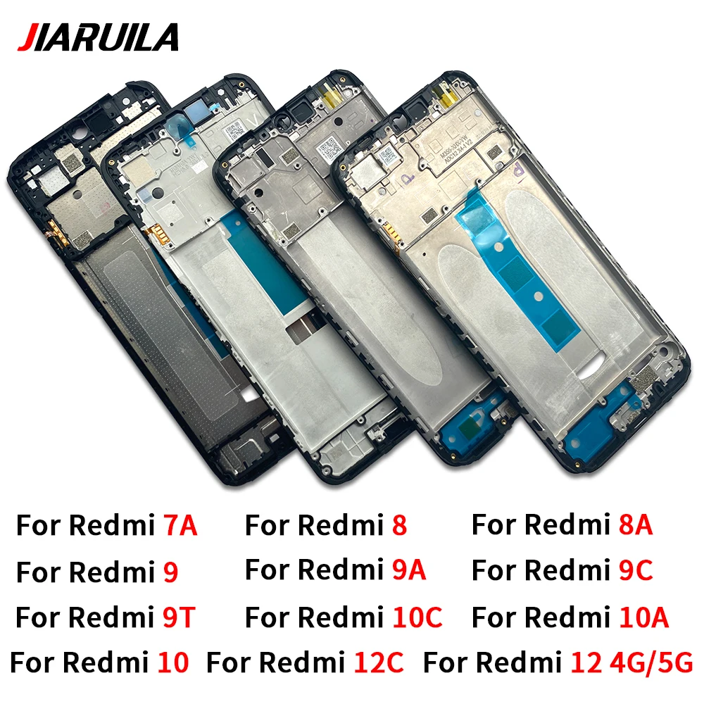 New Front Frame For Xiaomi Redmi 10 10A 10C 7A 8 8A 9 9A 9C 9T 12 12C 4G 5G Middle Frame Bezel Housing Replacement Parts